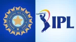 Official BCCI and IPL logos representing the Board of Control for Cricket in India and the Indian Premier League on a split blue background.