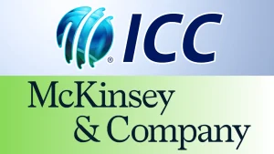 ICC and McKinsey & Company logos displayed together, representing a partnership or collaboration in international cricket governance and consulting.