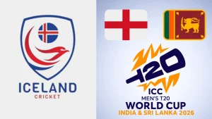 T20 World Cup Logo, Cricket Iceland Logos, Flags of England and Sri Lanka