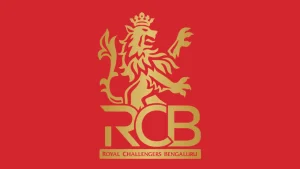 Official Royal Challengers Bengaluru (RCB) logo featuring golden lion on red background