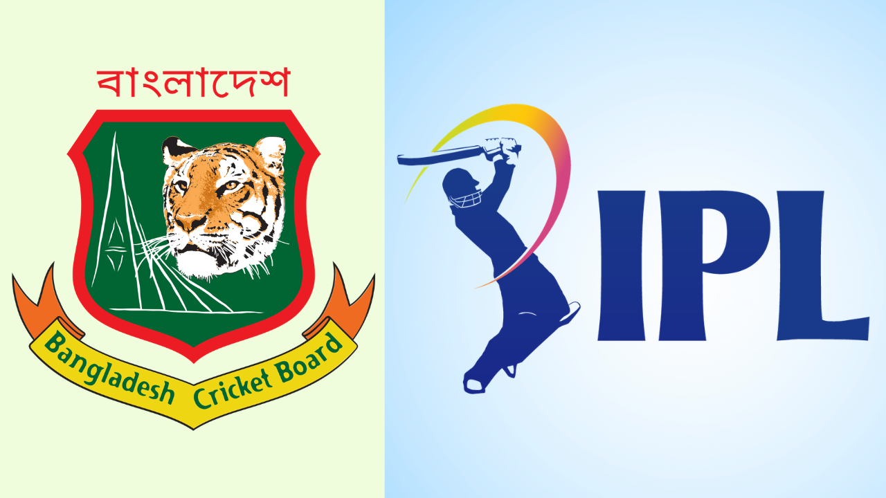 Bangladesh Cricket Board logo alongside IPL logo representing BCB and Indian Premier League cricket brands