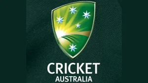 Cricket Australia logo with green shield and stars representing Australian cricket board emblem