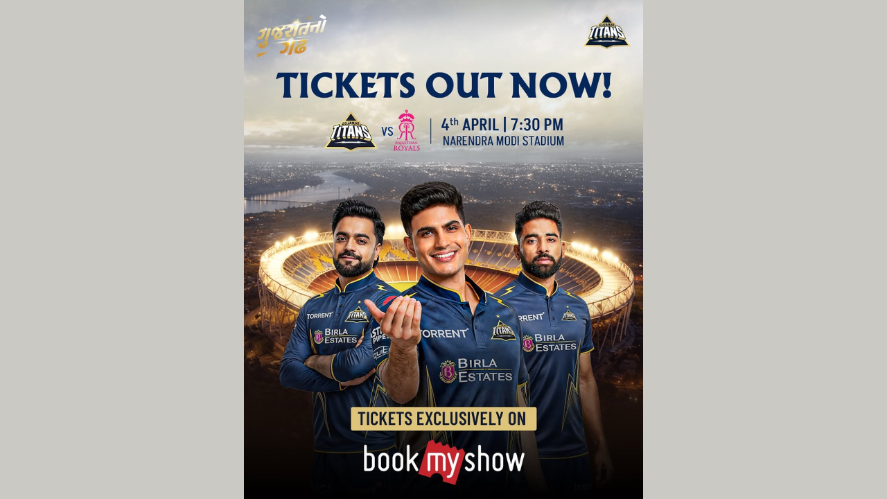 Gujarat Titans vs Rajasthan Royals IPL 2026 match tickets announcement for April 4 at Narendra Modi Stadium