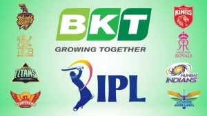 IPL and BKT logos with all major team logos including Kolkata Knight Riders, RCB, Sunrisers Hyderabad, Rajasthan Royals, Mumbai Indians, Gujarat Titans, Punjab Kings and Lucknow Super Giants displayed together