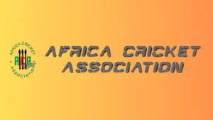 Africa Cricket Association logo displayed on official branding material background.