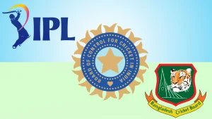 BCCI, Bangladesh Cricket Board (BCB), and IPL logos representing Indian and Bangladesh cricket organizations and league branding