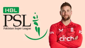 Dawid Malan alongside HBL Pakistan Super League (PSL) logo on a light background