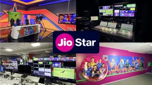 JioStar cricket broadcast studios and control room setup with IPL production screens cameras and live sports coverage equipment