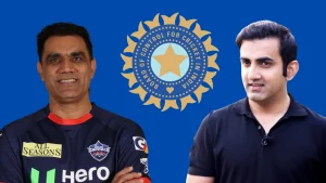Munaf Patel and Gautam Gambhir with BCCI logo representing Indian cricket discussion or update