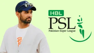 Sikandar Raza with HBL PSL Pakistan Super League logo graphic background