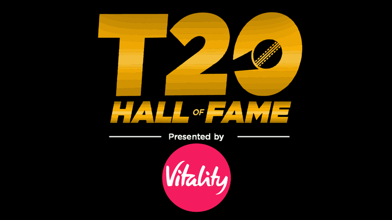 T20 Hall of Fame graphic presented by Vitality highlighting cricket awards and player recognition ceremony
