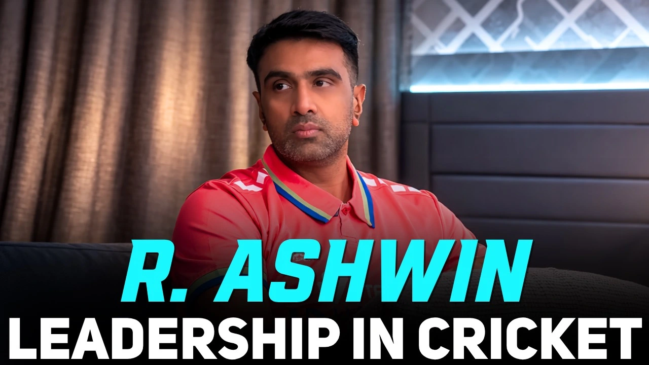 Ravichandran Ashwin discussing leadership in cricket during an interview session