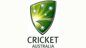 Official Cricket Australia logo featuring the green shield emblem with stars and stylized landscape design on a white background.