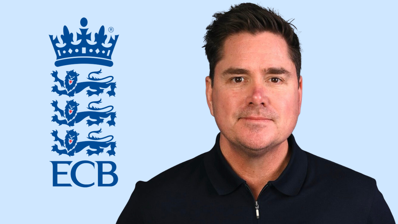 Former Australia cricketer Marcus North pictured alongside the ECB logo during discussions related to England cricket coaching and administration.