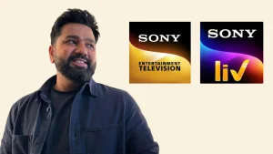 Indian cricketer Rohit Sharma alongside Sony LIV and Sony Entertainment Television logos in a broadcast promotion graphic.