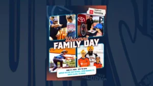 Promotional poster for San Francisco Unicorns Family Day event celebrating the Bay Area cricket community with family activities, youth participation and sponsor support.