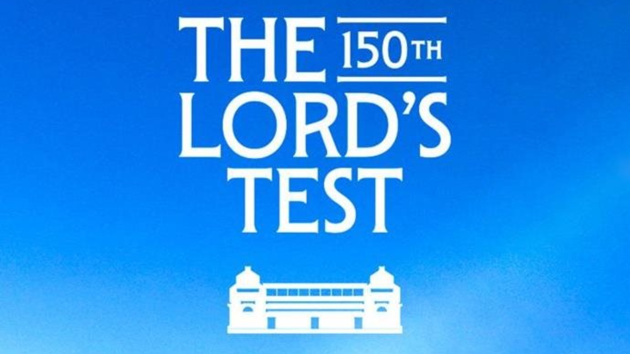 Official logo for the 150th Lord's Test, commemorating the historic milestone match at Lord's Cricket Ground.