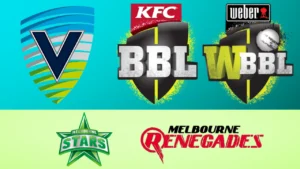 Graphic featuring the Cricket Victoria logo alongside Big Bash League (BBL), Women’s Big Bash League (WBBL), Melbourne Stars, and Melbourne Renegades logos, representing major Australian cricket organizations and franchise teams.