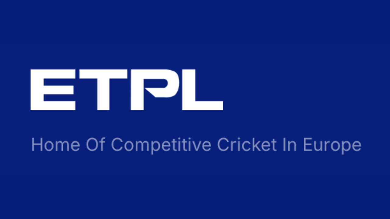 ETPL logo with the tagline 'Home of Competitive Cricket in Europe' displayed on a blue background.