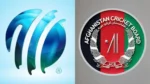 International Cricket Council (ICC) logo displayed alongside the Afghanistan Cricket Board (ACB) logo, representing international and Afghan cricket governance.