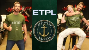 Actor John Abraham poses with Rotterdam Dockers branding and the ETPL logo during the launch of the franchise ahead of the tournament.