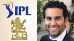 Satyan Gajwani pictured alongside IPL and Royal Challengers Bengaluru logos in a graphic related to cricket media, franchise ownership and league business developments.