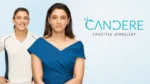 Indian cricketer Smriti Mandhana featured alongside the Candere Lifestyle Jewellery logo as the brand's ambassador.