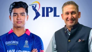Vaibhav Sooryavanshi and Ajit Agarkar featured alongside the IPL logo in a graphic related to the young batter's IPL performances and Indian cricket selection discussions.