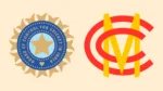 BCCI and MCC logos displayed together in a graphic representing Indian and English cricket governance, administration and relations.