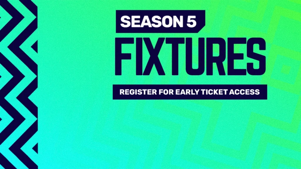 Betway SA20 Season 5 fixtures promotional graphic announcing the release of the tournament schedule and early ticket registration for South Africa's premier T20 cricket league.