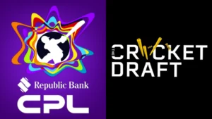 Republic Bank Caribbean Premier League (CPL) and The Cricket Draft logos highlighting the partnership between the T20 league and cricket recruitment platform.