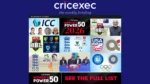 Cricexec Weekly Briefing collage featuring ICC governance, Women's Power50 2026, Big Bash League, India-Australia cricket, England and Wales Cricket Board, USA Cricket, American Cricket Enterprises, Ireland, Scotland, Netherlands, Israel cricket, BCCI and Olympic cricket developments.