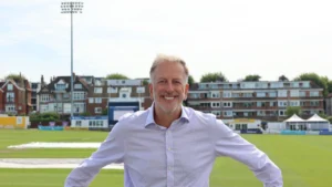 Ed Warner poses at the Sussex Cricket Ground after being appointed Chair of Sussex Cricket.
