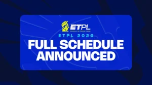 Promotional graphic announcing the full schedule for the European T20 Premier League (ETPL) 2026 season.