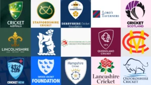 Logos of Cricket Australia, Staffordshire Cricket, Derbyshire Cricket Foundation, Lord's Taverners, Cricket Scotland, Lincolnshire Cricket, Leicestershire & Rutland Cricket Foundation, Queensland Cricket, Cricket Victoria, Cricket NSW, Sussex Cricket Foundation, Hampshire Cricket, Lancashire Cricket and Oxfordshire Cricket.