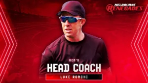 Luke Ronchi announced as Melbourne Renegades men's head coach ahead of the Big Bash League (BBL) season.