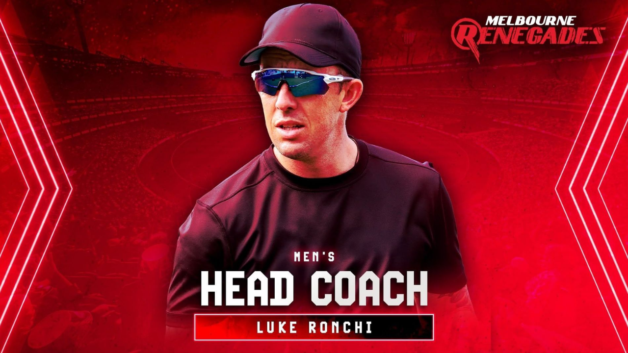 Luke Ronchi announced as Melbourne Renegades men's head coach ahead of the Big Bash League (BBL) season.