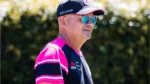 Matthew Mott during a Sydney Sixers training session after being appointed head coach of the Big Bash League franchise, wearing Sixers training apparel and cap.