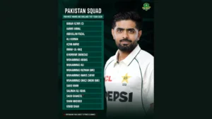 Pakistan Test squad for the West Indies and England tour 2026 featuring captain Babar Azam, with the full team list announced for the overseas Test series.