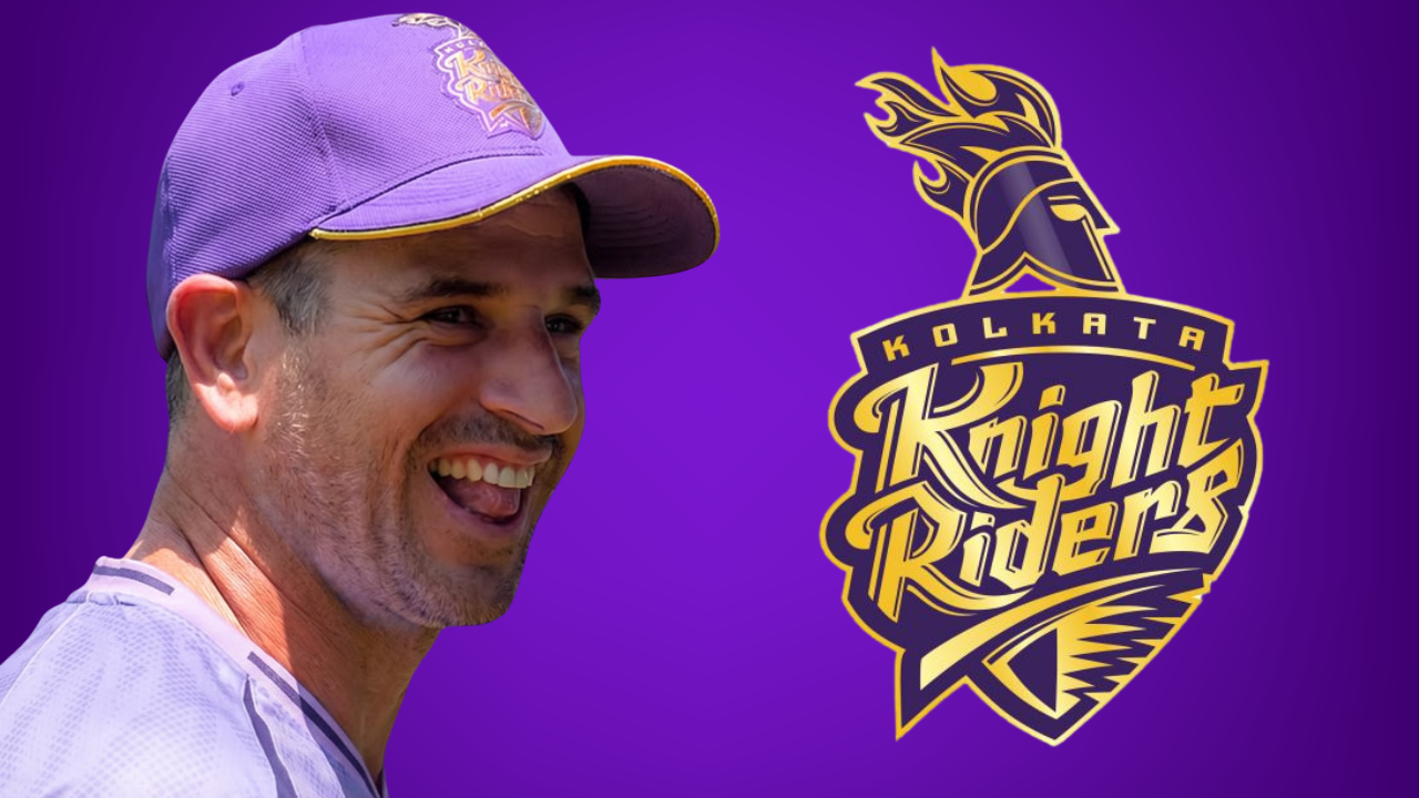 Ryan ten Doeschate pictured alongside the Kolkata Knight Riders (KKR) logo following his appointment as Head of Cricket Strategy for the Knight Riders franchise.