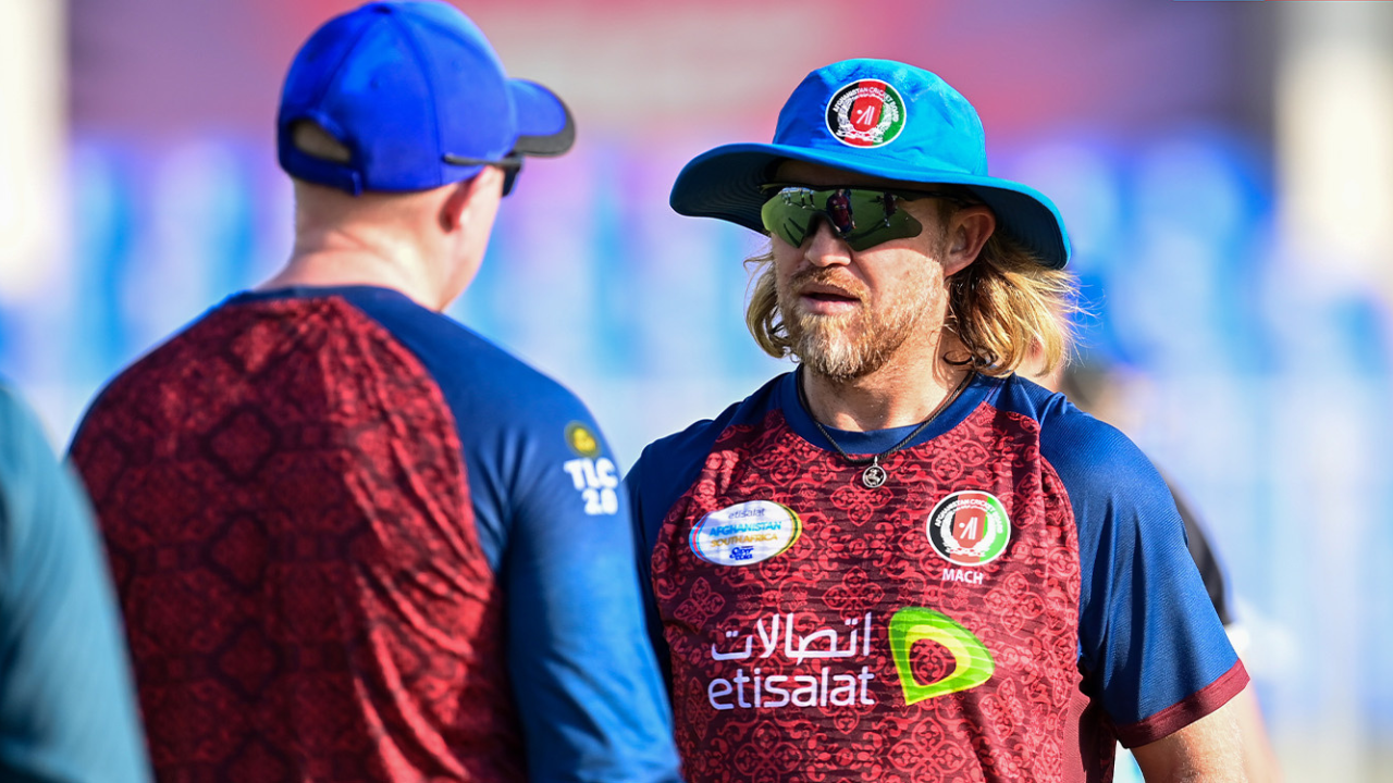 Afghanistan cricket team fielding coach Shane McDermott during a training session ahead of an international cricket match.