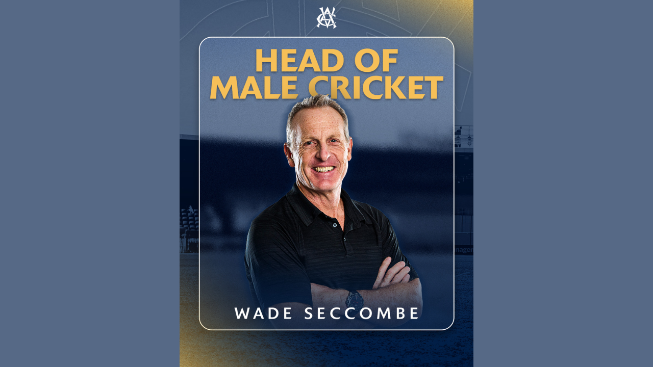 Wade Seccombe announced as Head of Male Cricket by Cricket Victoria in an official appointment graphic.