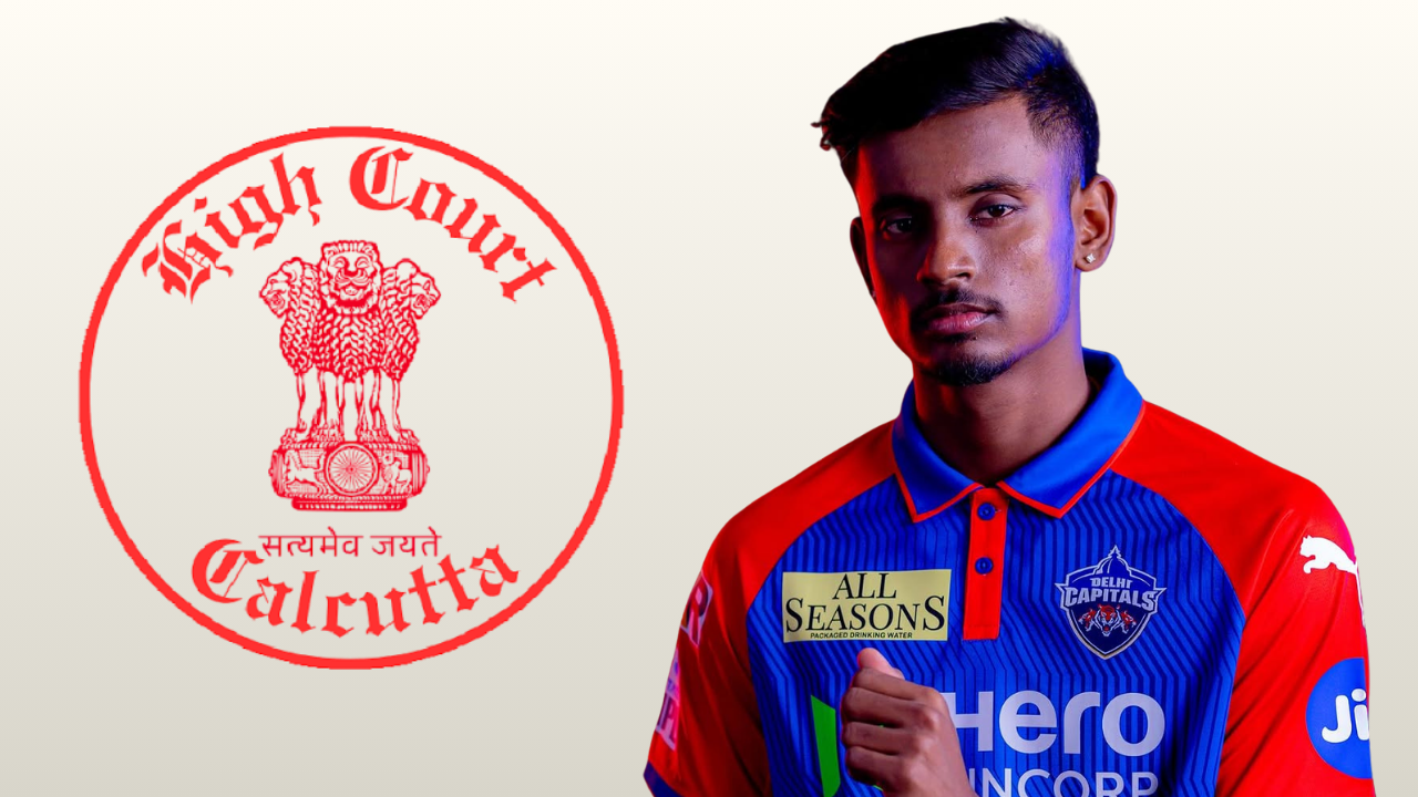 Abishek Porel pictured alongside the Calcutta High Court emblem