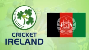 Afghanistan women’s cricket team pictured in a graphic with the Cricket Ireland logo and Afghanistan flag.