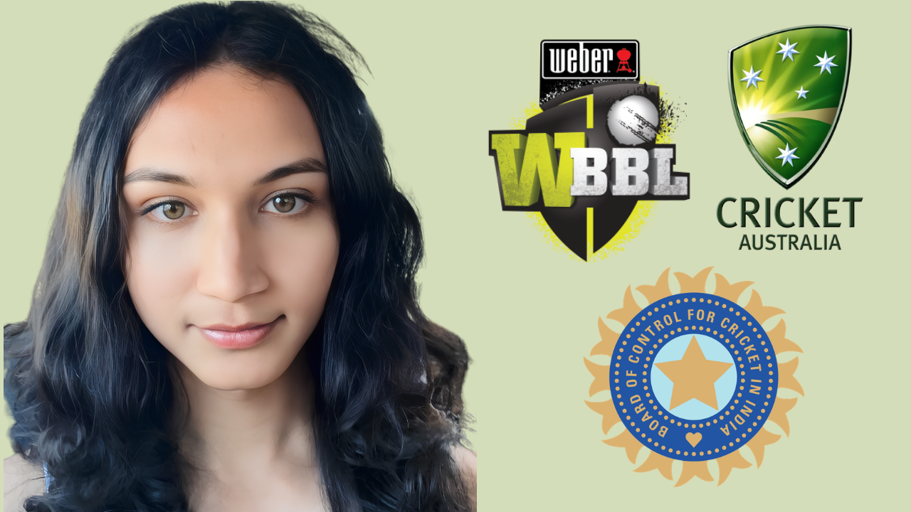 Anaya Bangar pictured with Cricket Australia, WBBL and BCCI logos