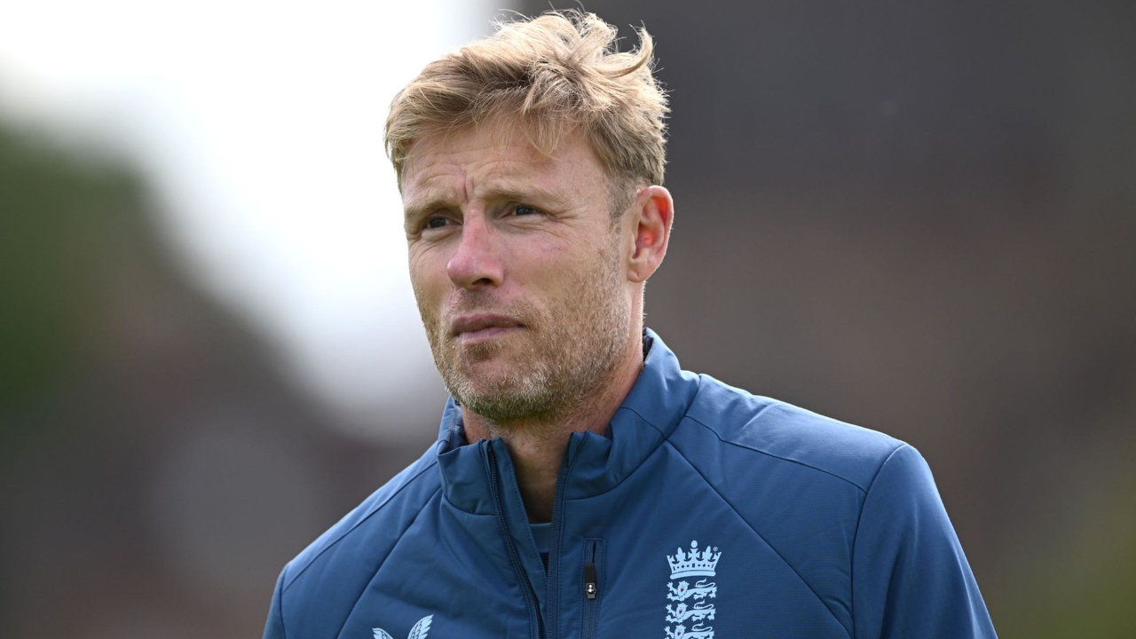 Andrew Flintoff wearing an England cricket training jacket