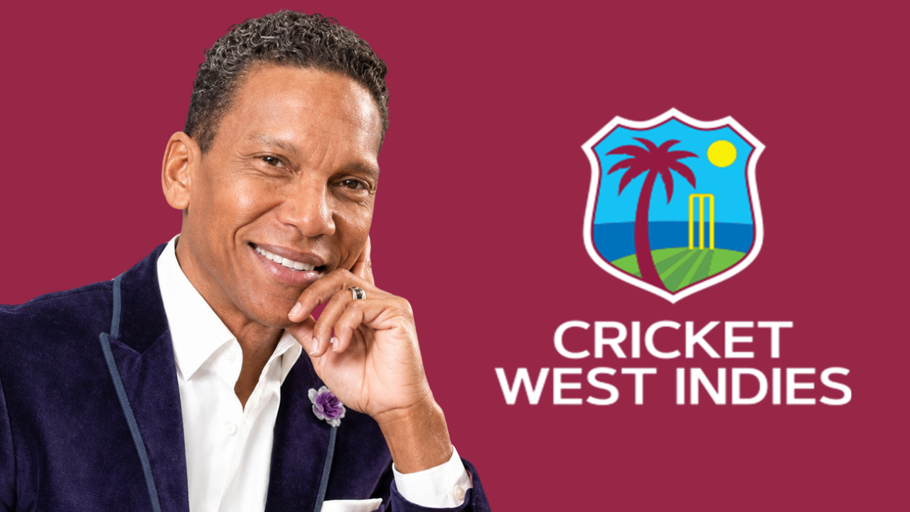 Chris Dehring pictured alongside the Cricket West Indies CWI logo.