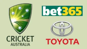 Cricket Australia, Bet365 and Toyota logos