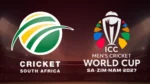 Cricket South Africa and ICC Men’s Cricket World Cup 2027 logos.