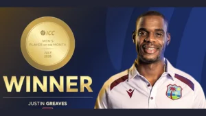 West Indies cricketer Justin Greaves named ICC Men's Player of the Month for July 2026
